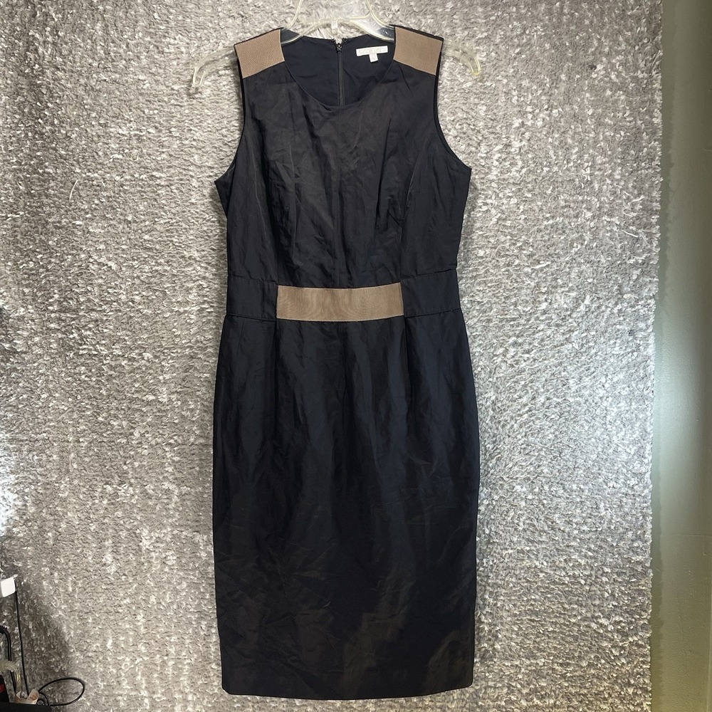Paule Kak Women Sheath Dress Size 38 Black Brown Career Preppy Lined READ‎